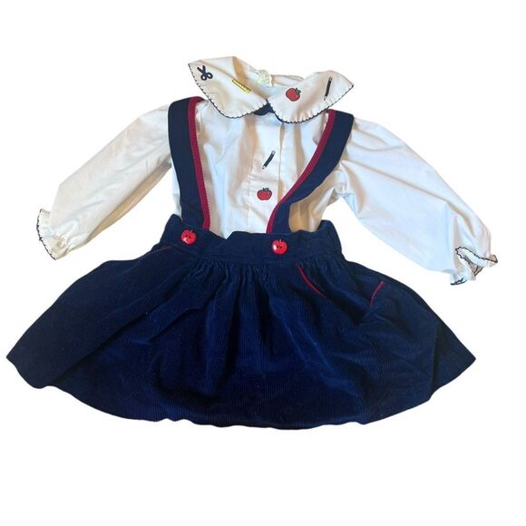 Vintage 90s back to school Apple two piece shirt and skirt size 2t - Picture 1 of 7